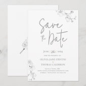 Moderne Calligrafie Orchids Wedding Save the Date Kaart (Voorkant / Achterkant)