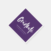 Moderne Calligrafie Paarse Graduation Party Servet (Hoek)