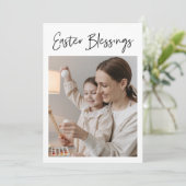 Moderne calligrafie paasverlichting met foto (Staand voorkant)