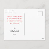 Moderne Calligrafie Red Mittens Foto Feestdagenkaart (Achterkant)