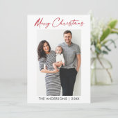 Moderne Calligrafie Rood inkt script Kerstmis Feestdagenkaart (Staand voorkant)