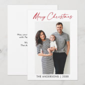 Moderne Calligrafie Rood inkt script Kerstmis Feestdagenkaart (Voorkant / Achterkant)