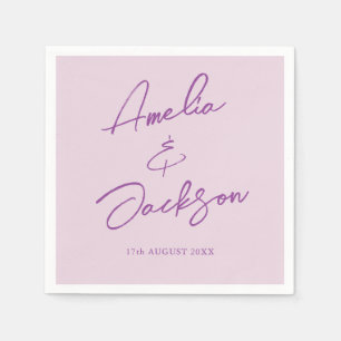 Moderne Calligrafie Roze Trouwservetten Servet