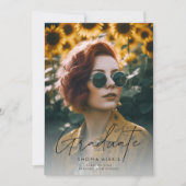 Moderne Calligrafie Script 2 Foto Afstuderen Aankondiging (Voorkant)