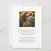 Moderne Calligrafie Script 2 Foto Afstuderen Aankondiging (Achterkant)