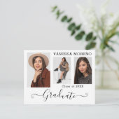 Moderne Calligrafie Script 3 Foto WxB Afstuderen Briefkaart (Staand voorkant)