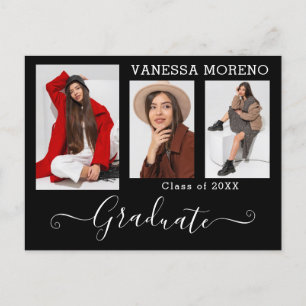 Moderne Calligrafie Script 3 Photo BxW Afstuderen Briefkaart