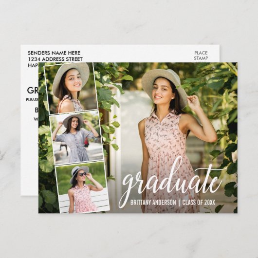 Moderne Calligrafie Script 4 Fotogradatie Partij Briefkaart (Voorkant / Achterkant)