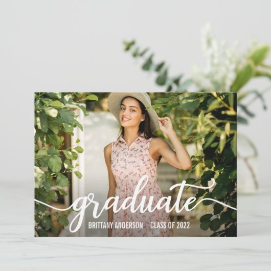 Moderne Calligrafie Script 4 Fotogradatie Partij Kaart (Staand voorkant)