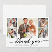 Moderne Calligrafie Script 5 Fotohuwelijk Bedankkaart (Voorkant / Achterkant)