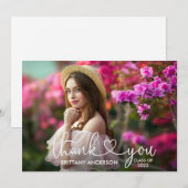 Moderne Calligrafie-script Afstuderen foto Bedankkaart (Voorkant / Achterkant)