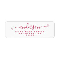 Moderne Calligrafie-script Burgundy Red Achternaam