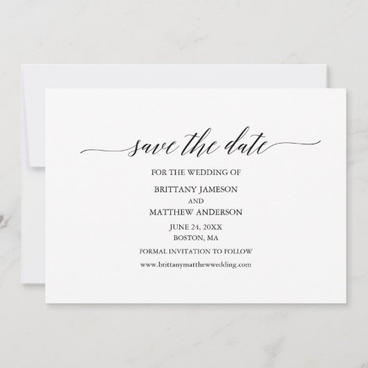 Moderne Calligrafie Script Couple Photo Wedding Save The Date (Achterkant)