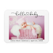 Moderne Calligrafie Script Hart Hallo Baby Magneet (Horizontaal)