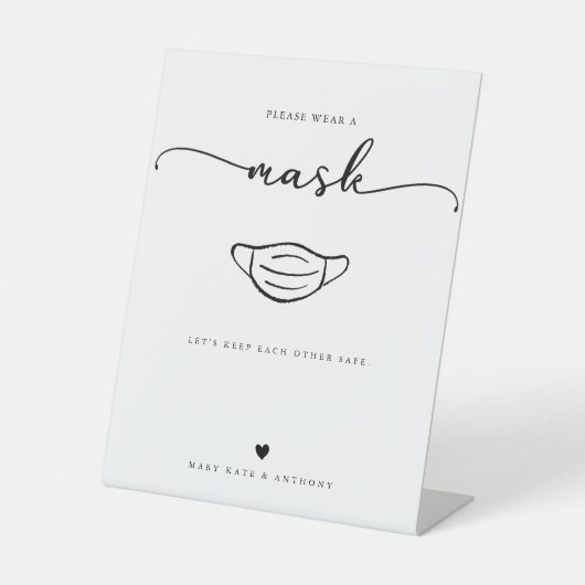 Moderne Calligrafie Script Veilig vervormen bruilo Reclamebord Met Voetstuk (Voorkant)