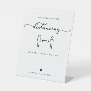 Moderne Calligrafie Script Veilig vervormen bruilo Reclamebord Met Voetstuk