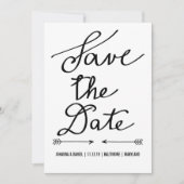 Moderne Calligrafie-scriptweduwen slaan de datum o Save The Date (Voorkant)
