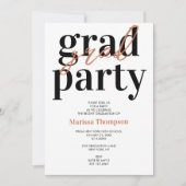 Moderne Calligrafie Terracotta Graduation Party Kaart (Voorkant)