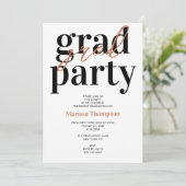 Moderne Calligrafie Terracotta Graduation Party Kaart (Staand voorkant)