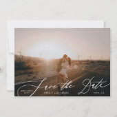 Moderne  Calligrafie Twee Foto Save The Date (Voorkant)
