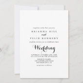 Moderne Calligrafie voor en achter bruiloft Kaart (Voorkant)