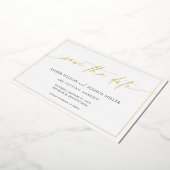 Moderne Calligrafie Weddenschap Opslaan Datum Folie Uitnodiging (Gedraaid)