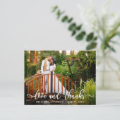 Moderne Calligrafie Wedding Love and Bedankt Briefkaart (Staand voorkant)