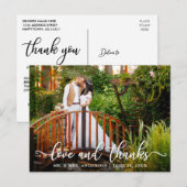 Moderne Calligrafie Wedding Love and Bedankt Briefkaart (Voorkant / Achterkant)