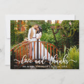 Moderne Calligrafie Wedding Love and Bedankt Foto (Voorkant)