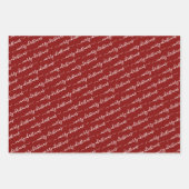 Moderne Calligrafie zwarte maroon kerst Inpakpapier Vel (Voorkant 3)