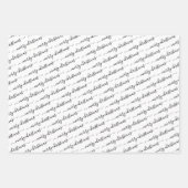 Moderne Calligrafie zwarte maroon kerst Inpakpapier Vel (Voorkant 2)