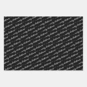 Moderne Calligrafie zwarte maroon kerst Inpakpapier Vel (Voorkant)