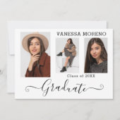 Moderne Calligrafiescript 3 het Witte Afstuderen v Aankondiging (Voorkant)