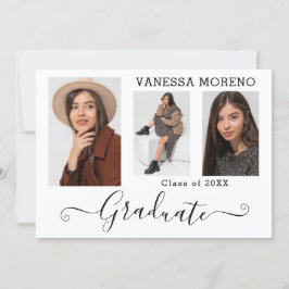 Moderne Calligrafiescript 3 het Witte Afstuderen v Aankondiging