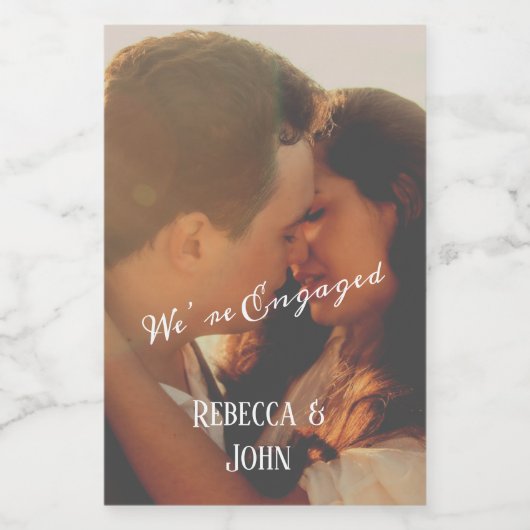 Moderne Calligrafietoewijzing Mini Wijn Etiket (Enkel label)