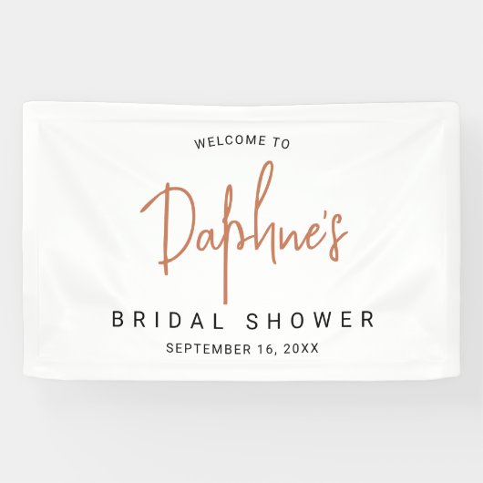 Moderne Calligraphy Bruidsdouche Spandoek (Horizontaal)