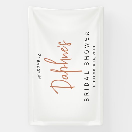 Moderne Calligraphy Bruidsdouche Spandoek (Verticaal)