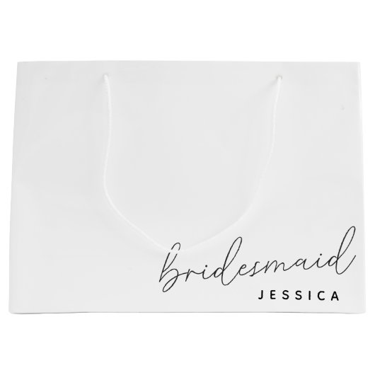 Moderne Calligraphy Bruidsmeisje Voorstel Gift Tas Groot Cadeauzakje (Voorkant)