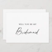 Moderne Calligraphy Bruidsmeisje Voorstel Kaart (Voorkant / Achterkant)