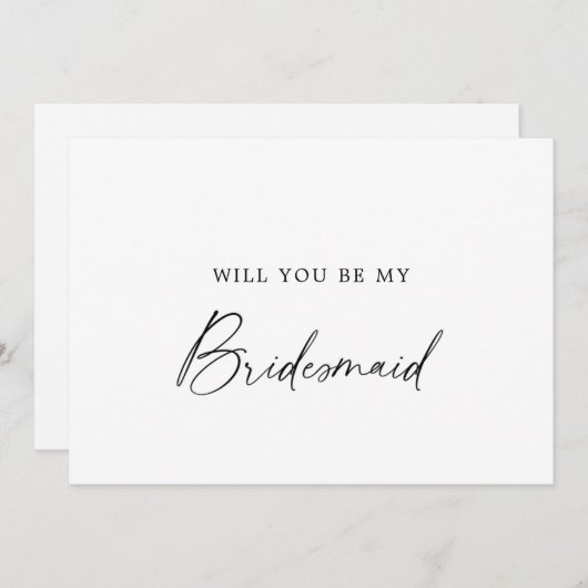 Moderne Calligraphy Bruidsmeisje Voorstel Kaart (Voorkant / Achterkant)