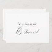 Moderne Calligraphy Bruidsmeisje Voorstel Kaart (Voorkant / Achterkant)