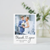 Moderne Calligraphy Hart Dank U Huwelijk Briefkaart (Staand voorkant)