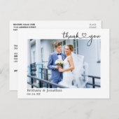 Moderne Calligraphy Hart Trouw Dank Je Briefkaart (Voorkant / Achterkant)