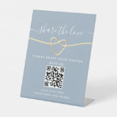 Moderne Calligraphy Huwelijks QR-code Reclamebord Met Voetstuk (Voorkant)