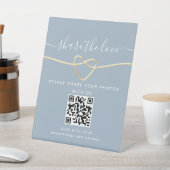 Moderne Calligraphy Huwelijks QR-code Reclamebord Met Voetstuk (Insitu)