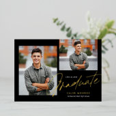 Moderne Calligraphy Lettertype 3 Foto Afstuderen Folie Uitnodiging (Staand Voorkant)