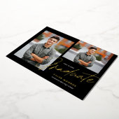 Moderne Calligraphy Lettertype 3 Foto Afstuderen Folie Uitnodiging (Gedraaid)