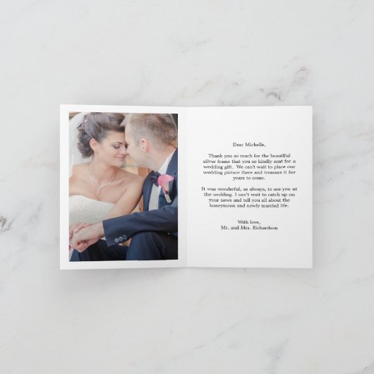 Moderne Calligraphy Trouw Trouwkaart Turkoois Bedankkaart (Binnen)