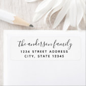 Moderne Calligray Familienaam Return Address Label (Insitu)