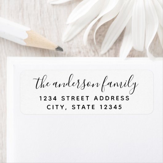 Moderne Calligray Familienaam Return Address Label (Insitu)